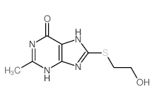 6H-Purin-6-one,1,9-dihydro-8-[(2-hydroxyethyl)thio]-2-methyl-结构式