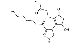 3-[3-hydroxy-2-(3-octanoyl-4,5-dihydro-1H-pyrazol-4-yl)-5-oxo-cyclopent-1-enyl]-propionic acid methyl ester结构式