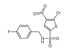 5-chloro-N-[(4-fluorophenyl)methyl]-4-nitrothiophene-2-sulfonamide结构式