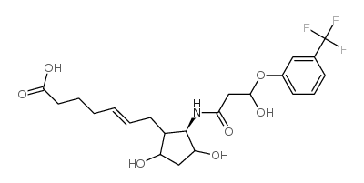 7-(N-(2R-hydroxy-2-(3-trifluoromethylphenyloxy)ethylcarbonyl)-2-amino- 3,5-dihydroxycyclopentyl)-5-heptenoic acid Structure