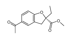 methyl (2S)-5-acetyl-2-ethyl-2,3-dihydro-1-benzofuran-2-carboxylate结构式