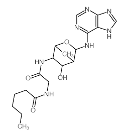 N-[[4,5-dihydroxy-2-methyl-6-(5H-purin-6-ylamino)oxan-3-yl]carbamoylmethyl]hexanamide Structure