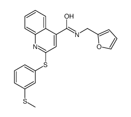 N-(furan-2-ylmethyl)-2-(3-methylsulfanylphenyl)sulfanylquinoline-4-carboxamide结构式