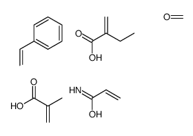 formaldehyde,2-methylidenebutanoic acid,2-methylprop-2-enoic acid,prop-2-enamide,styrene结构式