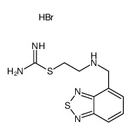 2-(8-thia-7,9-diazabicyclo[4.3.0]nona-2,4,6,9-tetraen-2-ylmethylamino) ethylsulfanylmethanimidamide hydrobromide Structure