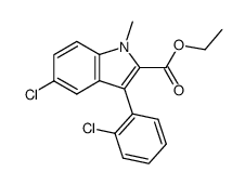 ethyl 5-chloro-3-(o-chlorophenyl)-1-methylindole-2-carboxylate结构式