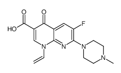 1-ethenyl-6-fluoro-7-(4-methylpiperazin-1-yl)-4-oxo-1,8-naphthyridine-3-carboxylic acid结构式