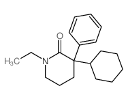 3-cyclohexyl-1-ethyl-3-phenyl-piperidin-2-one结构式
