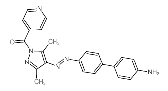 [4-[4-(4-aminophenyl)phenyl]diazenyl-3,5-dimethyl-pyrazol-1-yl]-pyridin-4-yl-methanone结构式