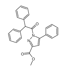 1-Diphenylacetyl-5-phenyl-3-pyrazolcarbonsaeure-methylester Structure