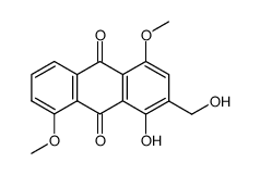 4-Hydroxy-3-hydroxymethyl-1,5-dimethoxy-9,10-anthrachinon Structure