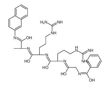 N-[2-[[(2S)-5-(diaminomethylideneamino)-1-[[(2S)-5-(diaminomethylideneamino)-1-[[(2S)-1-(naphthalen-2-ylamino)-1-oxopropan-2-yl]amino]-1-oxopentan-2-yl]amino]-1-oxopentan-2-yl]amino]-2-oxoethyl]benzamide结构式