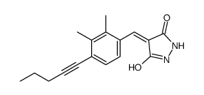 4-[(2,3-dimethyl-4-pent-1-ynylphenyl)methylidene]pyrazolidine-3,5-dione Structure