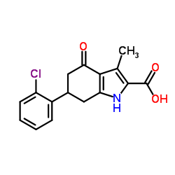 6-(2-Chlorophenyl)-3-methyl-4-oxo-4,5,6,7-tetrahydro-1H-indole-2-carboxylic acid结构式