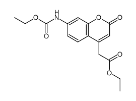 ethyl 7-N-(carbethoxy)aminocoumarin-4-acetate结构式