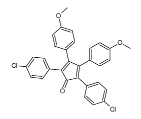 2,5-bis(4-chlorophenyl)-3,4-bis(4-methoxyphenyl)cyclopenta-2,4-dien-1-one结构式