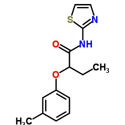 2-(3-Methylphenoxy)-N-(1,3-thiazol-2-yl)butanamide结构式