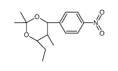 (4R,5R,6S)-4-ethyl-2,2,5-trimethyl-6-(4-nitrophenyl)-1,3-dioxane结构式