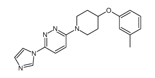 3-imidazol-1-yl-6-[4-(3-methylphenoxy)piperidin-1-yl]pyridazine结构式