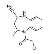 5-(2-chloroacetyl)-4-methyl-1,2,3,4-tetrahydro-1,5-benzodiazepine-2-carbonitrile结构式