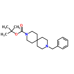 9-苄基-3,9-二氮杂螺[5.5]十一烷-3-甲酸叔丁酯结构式