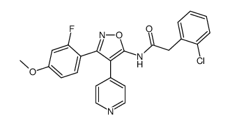 5-[(2-chlorophenyl)acetylamino]-3-(2-fluoro-4-methoxyphenyl)-4-(4-pyridyl)isoxazole结构式