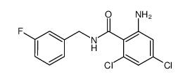 2-amino-4,6-dichloro-N-(3-fluoro-benzyl)-benzamide Structure