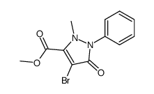 4-bromo-2-methyl-5-oxo-1-phenyl-2,5-dihydro-1H-pyrazole-3-carboxylic acid methyl ester结构式