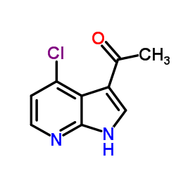 3-乙酰基-4-氯-7-氮杂吲哚结构式