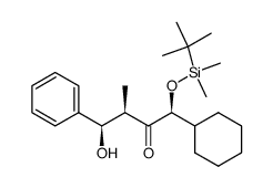 (1S,3R,4R)-1-<(tert-Butyldimethylsilyl)oxy>-1-cyclohexyl-4-hydroxy-3-methyl-4-phenylbutan-2-one Structure