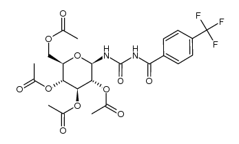 N-(2,3,4,6-tetra-O-acetyl-β-D-glucopyranosyl)-N'-(4-trifluoromethyl-benzoyl)urea Structure