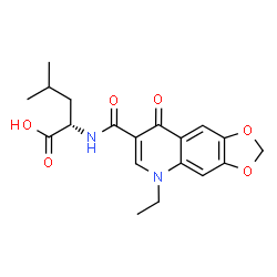 (2S)-2-[(5-ethyl-8-oxo-[1,3]dioxolo[4,5-g]quinoline-7-carbonyl)amino]-4-methyl-pentanoic acid Structure