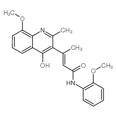 (E)-3-(4-Hydroxy-8-methoxy-2-methylquinolin-3-yl)-N-(2-methoxyphenyl)but-2-enamide structure