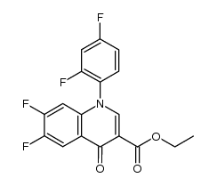 6,7-difluoro-1-(2,4-difluorophenyl)-1,4-dihydro-4-oxo-quinoline-3-carboxylic acid ethyl ester结构式