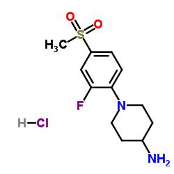 N-[2-FLUORO-4-(METHYLSULFONYL)PHENYL]PIPERIDIN-4-AMINE HYDROCHLORIDE结构式