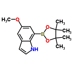 5-Methoxy-7-(4,4,5,5-tetramethyl-1,3,2-dioxaborolan-2-yl)-1H-indole结构式