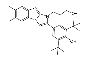 2,6-di-tert-butyl-4-(1-(3-hydroxypropyl)-6,7-dimethyl-1H-benzo[d]imidazo[1,2-a]imidazol-2-yl)phenol结构式