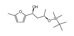 (1S,3R)-3-((tert-butyldimethylsilyl)oxy)-1-(5-methylfuran-2-yl)butan-1-ol结构式