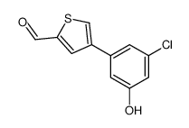 4-(3-chloro-5-hydroxyphenyl)thiophene-2-carbaldehyde结构式