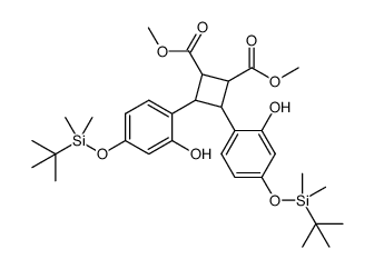 dimethyl 3,4-bis(4-(tert-butyldimethylsilyloxy)-2-hydroxyphenyl)cyclobutane-1,2-dicarboxylate结构式