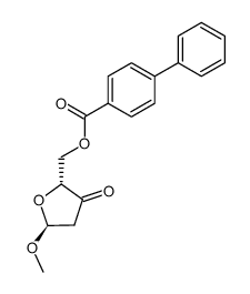 Methyl 2,3-dideoxy-5-O-(4-phenylbenzoyl)-α-D-glycero-pentofuranosid-3-ulose结构式