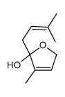 4-methyl-5-(3-methylbut-2-enyl)-2H-furan-5-ol结构式