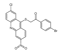 1-(4-bromophenyl)-2-(2-chloro-6-nitroacridin-9-yl)sulfanylethanone结构式