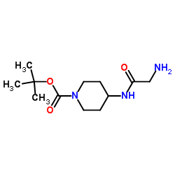 2-Methyl-2-propanyl 4-(glycylamino)-1-piperidinecarboxylate结构式