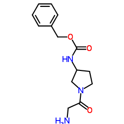 Benzyl (1-glycyl-3-pyrrolidinyl)carbamate结构式