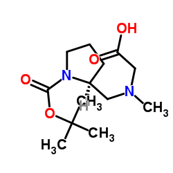 N-Methyl-N-{[(2S)-1-{[(2-methyl-2-propanyl)oxy]carbonyl}-2-pyrrolidinyl]methyl}glycine结构式