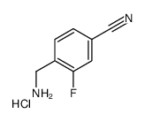 4-(氨基甲基)-3-氟苯甲腈盐酸盐结构式