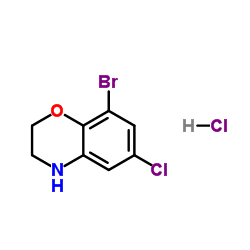 8-Bromo-6-chloro-3,4-dihydro-2H-1,4-benzoxazine hydrochloride (1:1) Structure