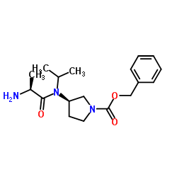 Benzyl (3R)-3-[L-alanyl(isopropyl)amino]-1-pyrrolidinecarboxylate结构式