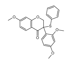 3-(2,4-dimethoxyphenyl)-7-methoxy-3-phenylthio-2,3-dihydro-(4H)-benzopyran-4-one Structure